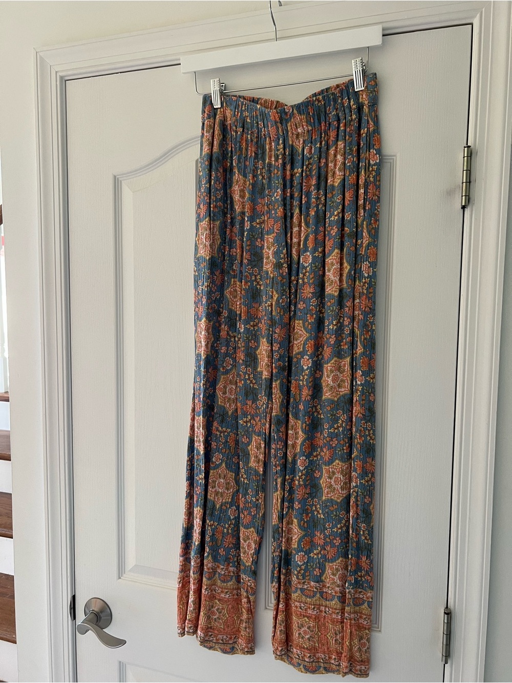Billabong Blue Floral Skirt with Orange and Green Accents